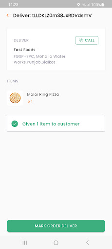 FastFoods Driver App Screen 2