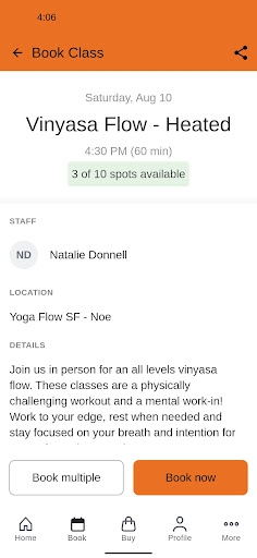Screenshot of Yoga Flow SF