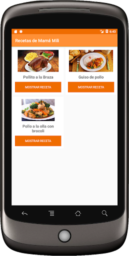 Android application Recetas de Mamá Mili screenshort