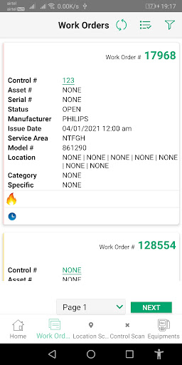Android application EQ2 HEMS Inventory Management screenshort