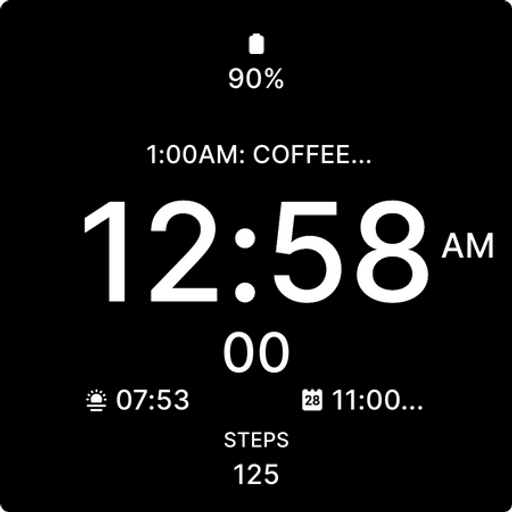 Minimalist Black Watch Face Logo