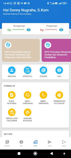 Android application Kopkada Mobile screenshort