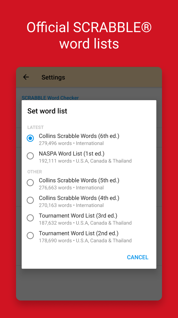 Android application Word Checker for SCRABBLE screenshort
