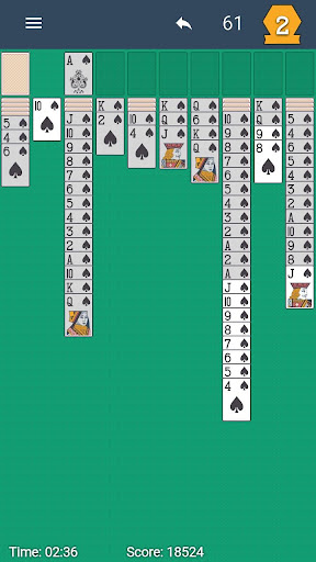 Android application Spider Solitaire One Suit screenshort