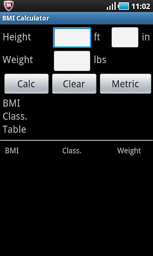 BMI Calculator Screen 3