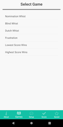 Whist Scorer Screen 2