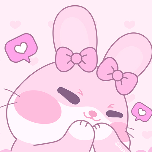 Lovely pink rabbit theme logo