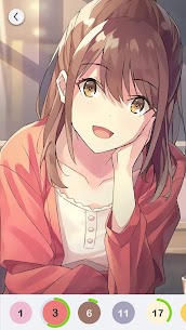 Pixel Art-Anime Girl Color By Number 4