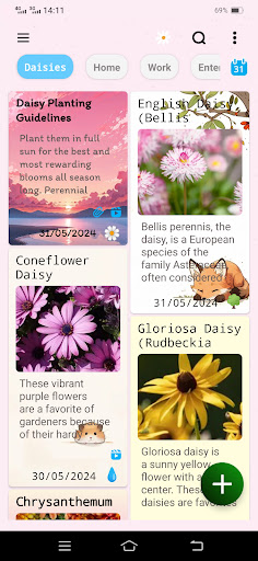 Android application Daisy Notes screenshort