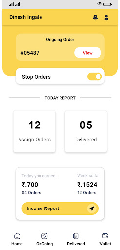 Android application Eatmeals Delivery Partner screenshort