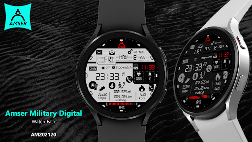 Android application Amser Military Digi Watch Face screenshort