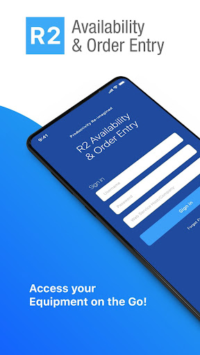 Android application R2 Availability & Order Entry screenshort