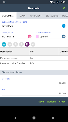 Order Manager - PocketSell Screen 3