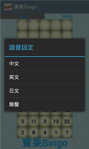 Bingo 1-25 Screen 2