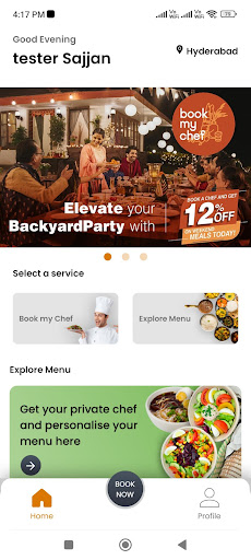 Bookmychef online Screen 3