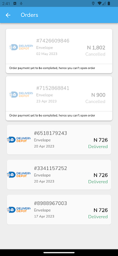 Delivery Depot Driver Screen 2