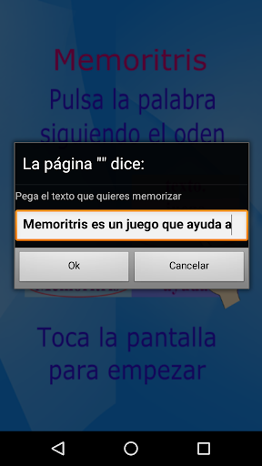 Memoritris. Memorización. Screen 2