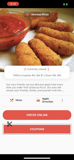 Android application Glorious Pizza screenshort