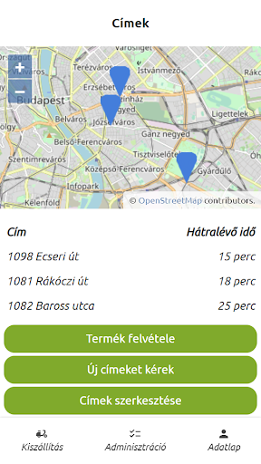 Android application Pizza Forte Futár screenshort