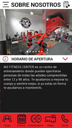 M3 Fitness Center Screen 2