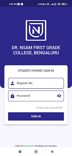 Android application Dr. NSAM COLLEGE (NFGC) screenshort