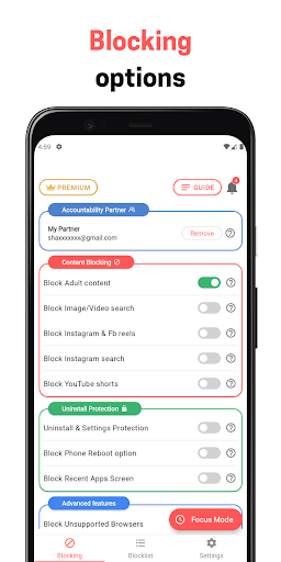 Android application BlockerMode - Porn Blocker screenshort