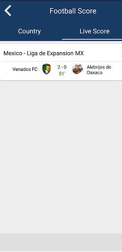 Match score provider Screen 3