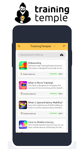 Android application Training Temple screenshort