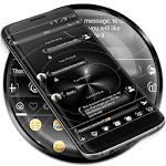 Cover Image of Baixar Tema de esferas pretas de mensagens SMS  APK