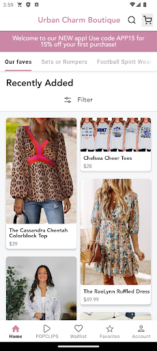 Android application Urban Charm Boutique screenshort