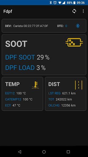 Android application Fdpf - DPF Monitor for FORD screenshort