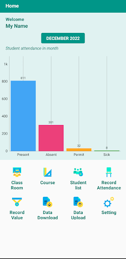 Android application Record Student Attendance screenshort