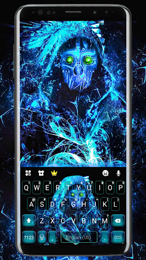 Android application Blue Ghost Mask Keyboard Theme screenshort