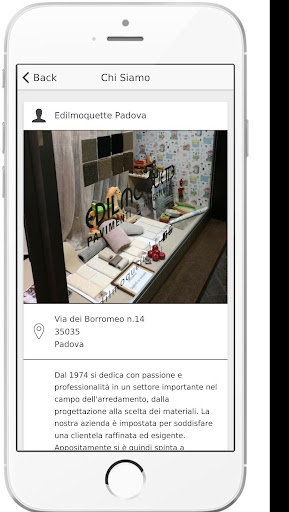 Android application Edilmoquette Padova screenshort
