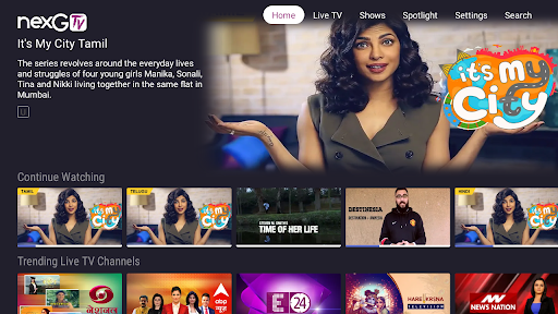 Android application nexGTv for AndroidTV screenshort
