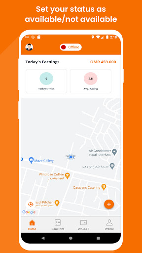 OmanTaxi Captain Screen 2