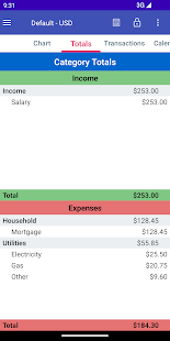 MoBill Budget and Reminder Screenshot