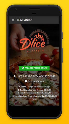 Android application Dlice Pizzaria screenshort