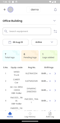 InstaDigin Logs Screen 2