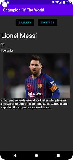 Android application Messi The Champion screenshort