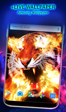 Flame Tiger Wallpaper Theme HDのおすすめ画像2
