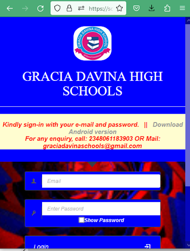 Android application Davina Schools screenshort