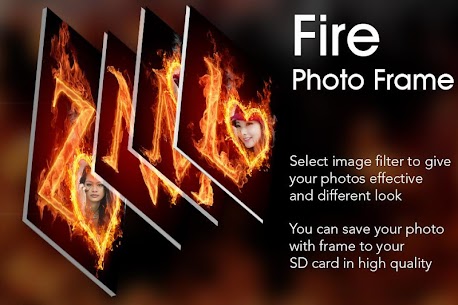 Fire Text Photo Frame For PC installation