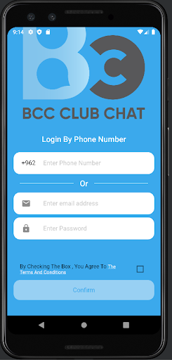 Android application Bcc Chat screenshort