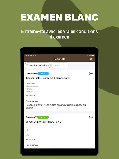 Screenshot of Test d'Aptitude Pour l'Armée