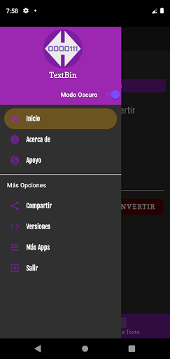 TextBin: Convierte Texto a Bin Screen 2