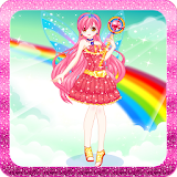 Rainbow fashion princess games icon