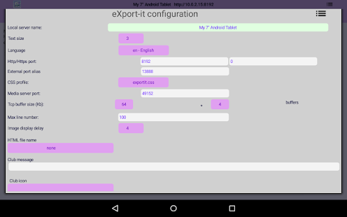 eXport-it server Screenshot