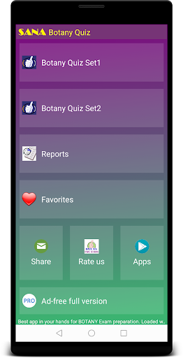 Android application Botany Quiz! screenshort