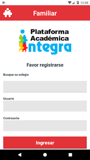 Android application Integra Padres screenshort